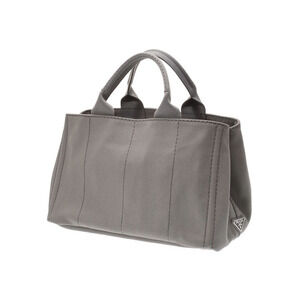 Prada Canvas Bag Tote Gray Canapa